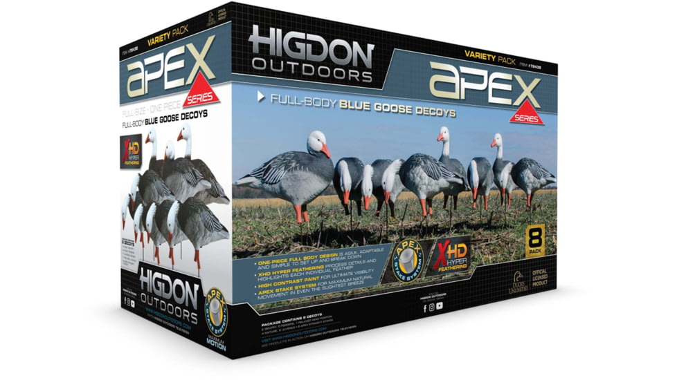 Higdon Outdoors APEX Full-Size Full-Body Variety Pack Decoy, 8 Pack, Blue, 72438