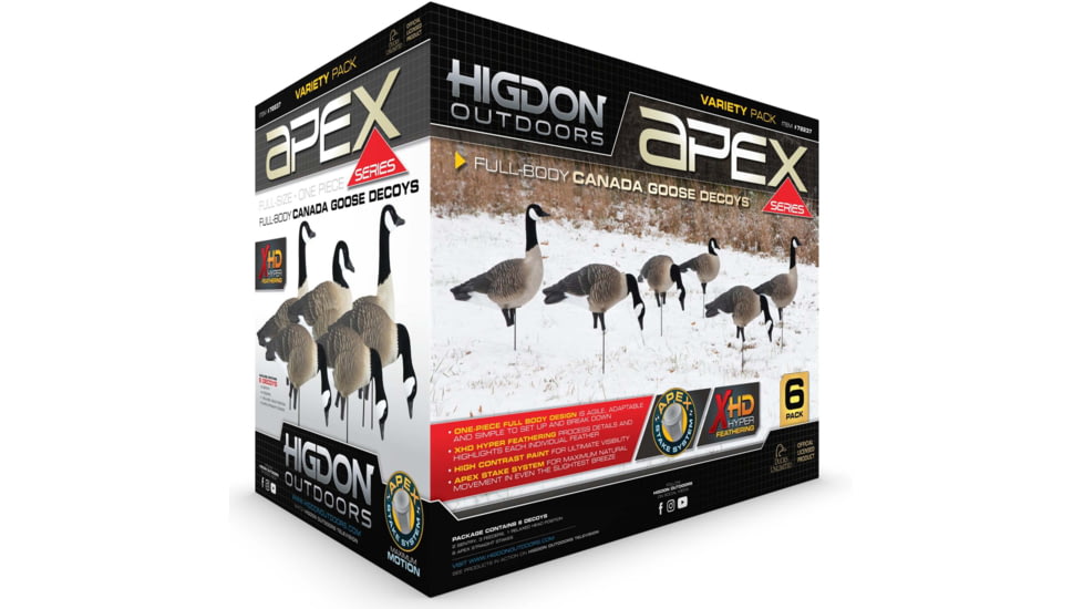 Higdon Outdoors APEX Full-Size Full-Body Variety Pack Decoy, Canada, 6 Pack, 72237