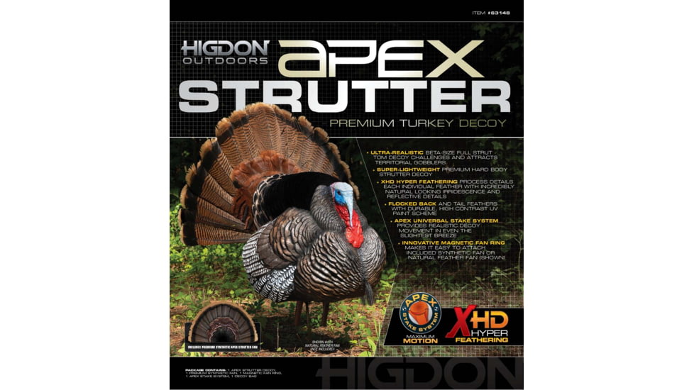 Higdon Outdoors Apex Strutter Hard Body Turkey Decoy, Lifesize, 63148