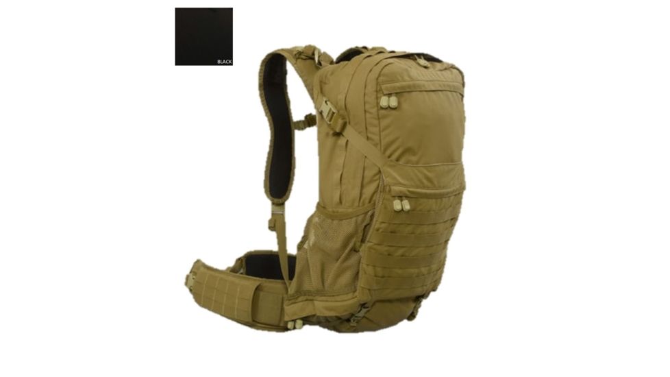 High Ground Gear HG 3 Day Pack with SM/MD Waist Belt, Black, S/M, HG-8361-6