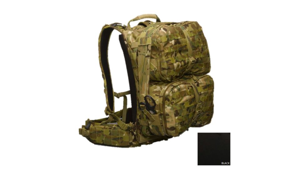 High Ground Gear HG Rigid-Frame, Modular Trauma Pack with SM/MD Waist Belt, Black, HG-8317-6