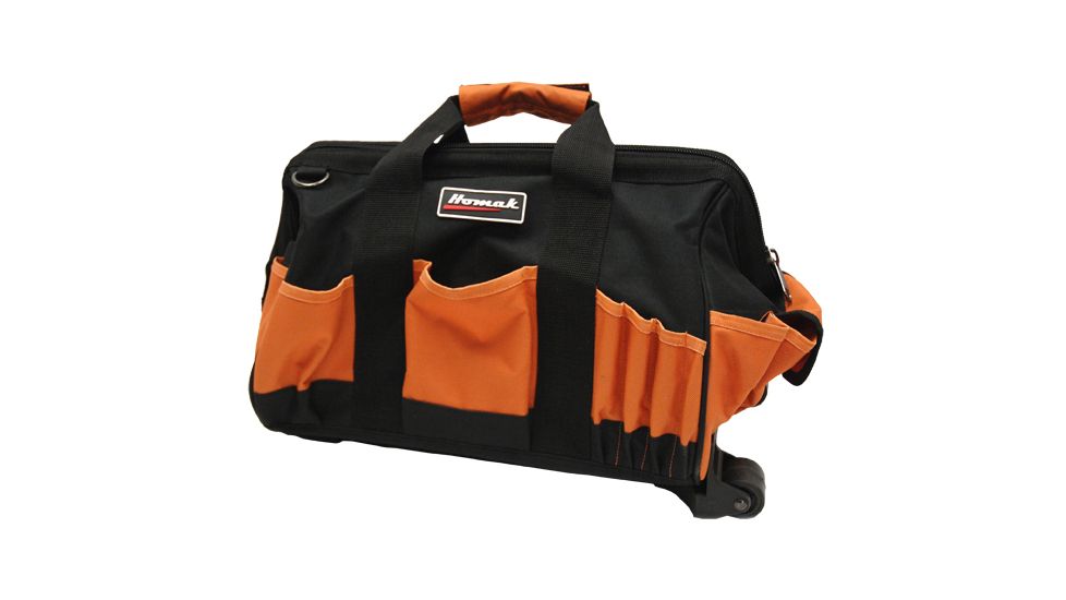 Homak 15in Rolling Tool Bag w/ 22 Pockets and Pull Handle TB04015022