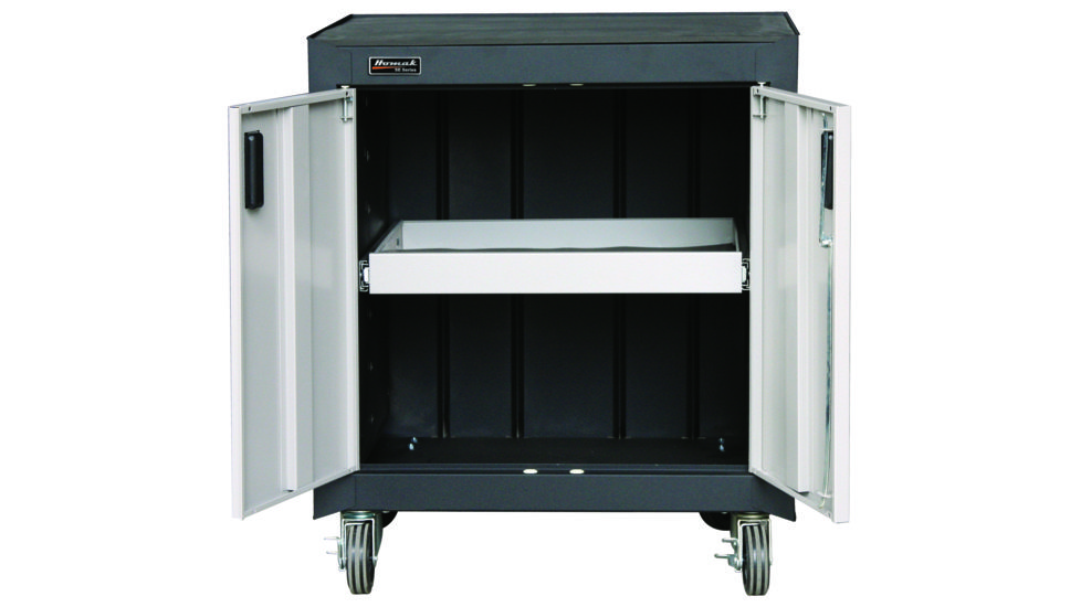Homak 2 Door Mobile Cabinet w/ Gliding Shelf GS04002270