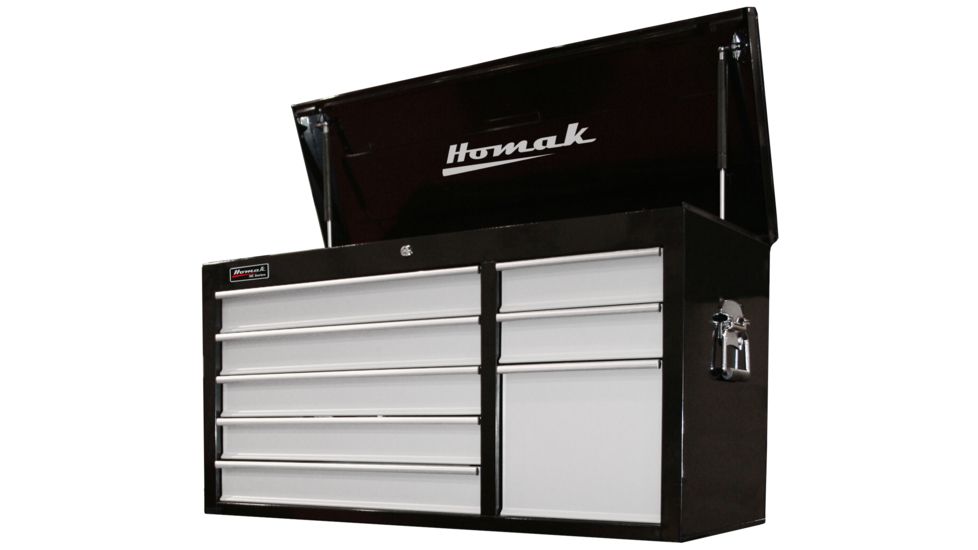 Homak 27in SE Series Top Chest w/ 8-Drawers, Black And Gray BG02041083