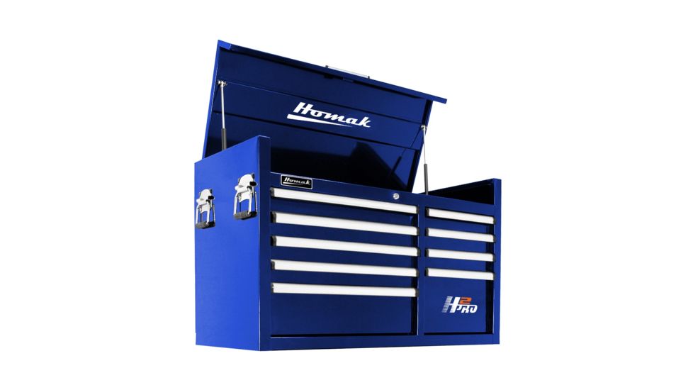 Homak 41in H2Pro Series-9 Drawer Top Chest, Blue, Large BL02041091