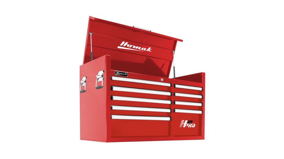 Homak 41in H2Pro Series-9 Drawer Top Chest, Red, Large RD02041091