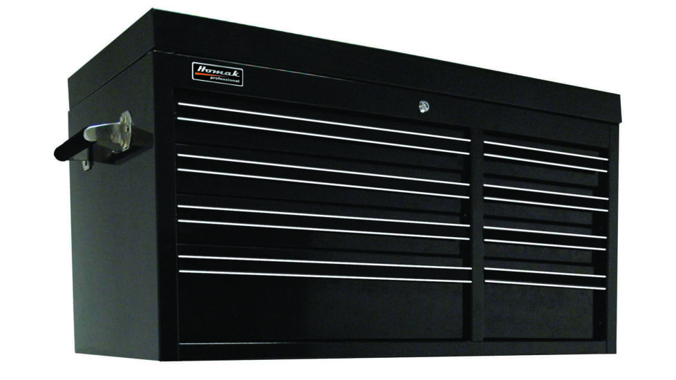 Homak 41in Pro Series Top Chest w/ 8 Drawers, Black BK02008410