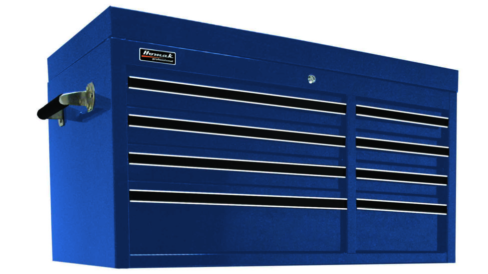 Homak 41in Pro Series Top Chest w/ 8 Drawers, Blue BL02008410