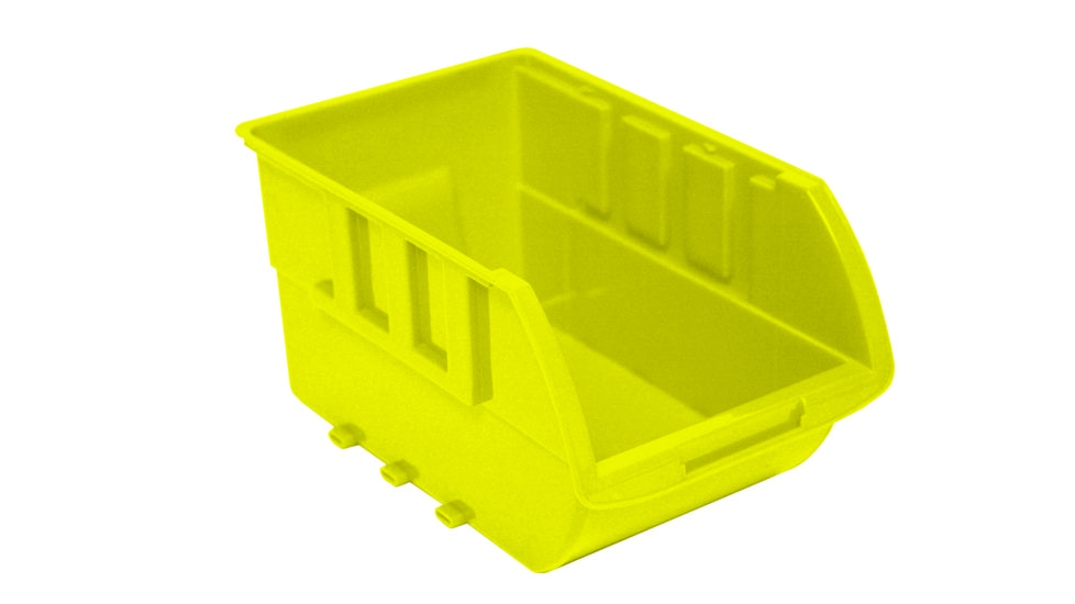 Homak Single Large Plastic Individual Bin, Yellow w/ no Logo HA01001595