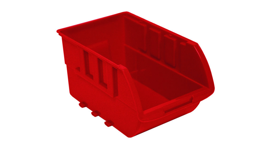 Homak Single Small Plastic Individual Bin, Red No Logo HA01010644