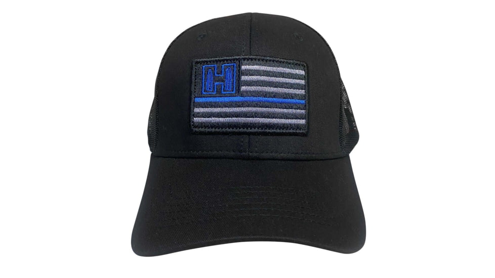 Hornady Blue Line American Flag Patch Hat - Mens, One Size, Black, 10160