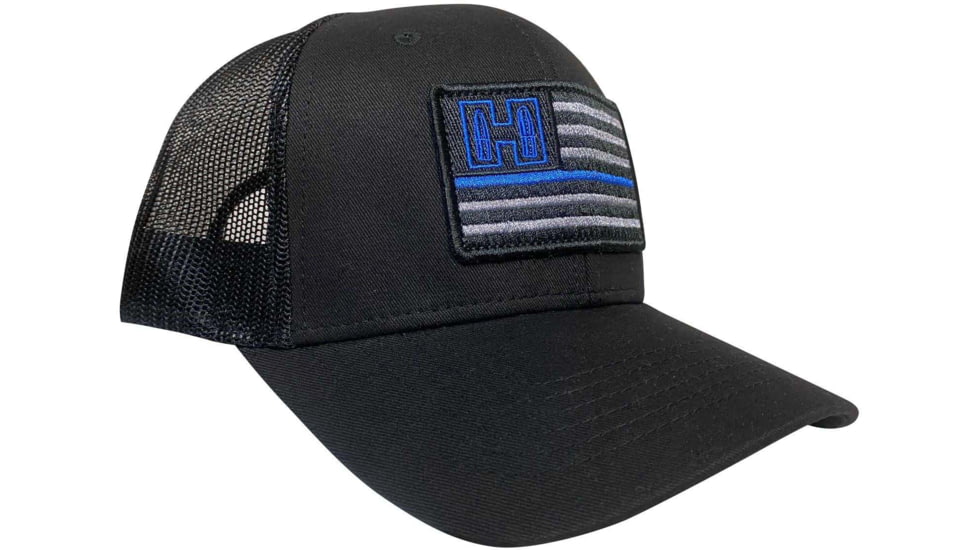 Hornady Blue Line American Flag Patch Hat - Mens, One Size, Black, 10160