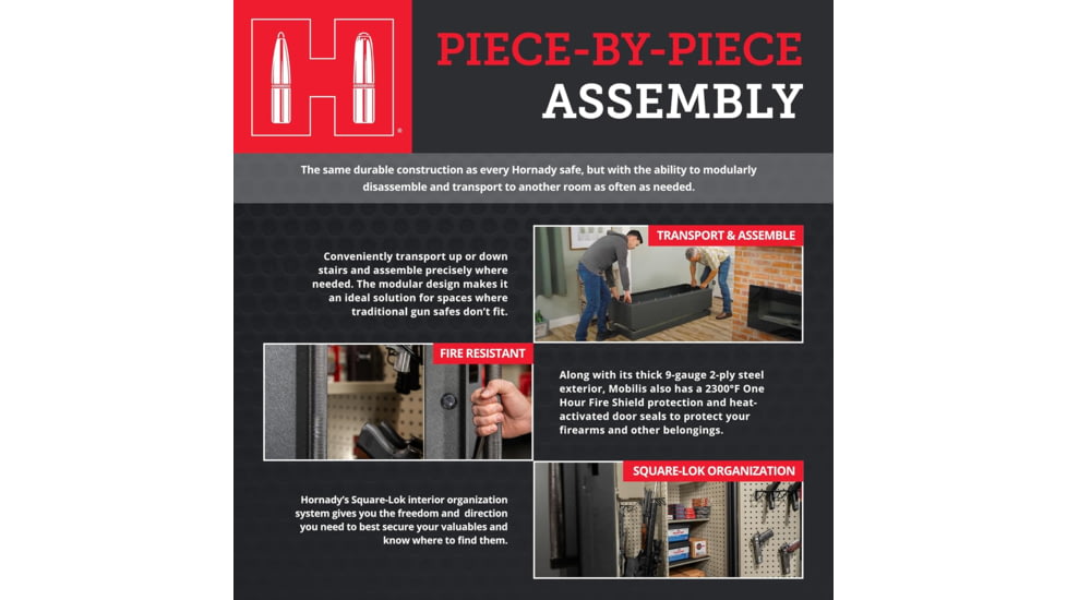 Hornady Mobilis Gun Safe, Single Door, 22 x 59 x 18 in, Black/Gray, 95070