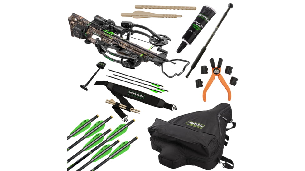 Horton Archery Vortec RDX Crossbow w/ 3x Pro-View 2 Scope, ACUdraw, 135, Mossy Oak Country Camo, NH17060-5522 W/ Vanguard Veo Shooting Stick