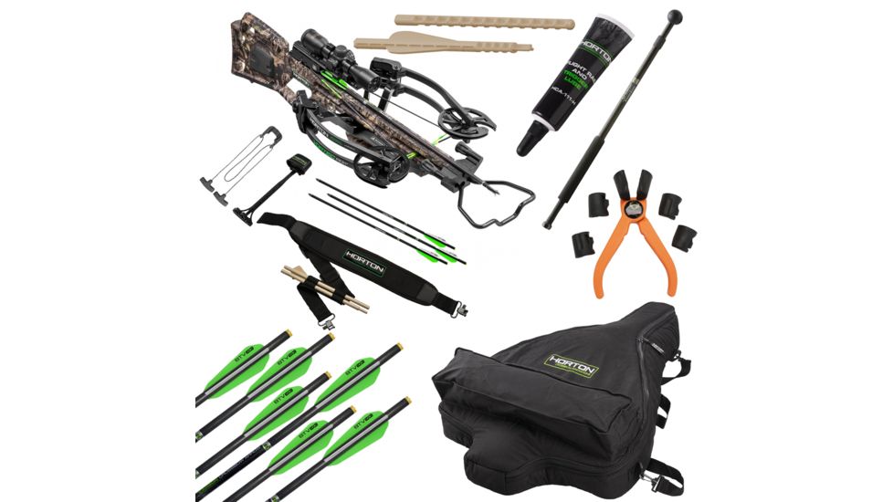 Horton Archery Vortec RDX Crossbow w/ 3x Pro-View 2 Scope, Dedd Sled 50, 135, Mossy Oak Country Camo, NH17060-5524 W/ Vanguard Veo Shooting Stick