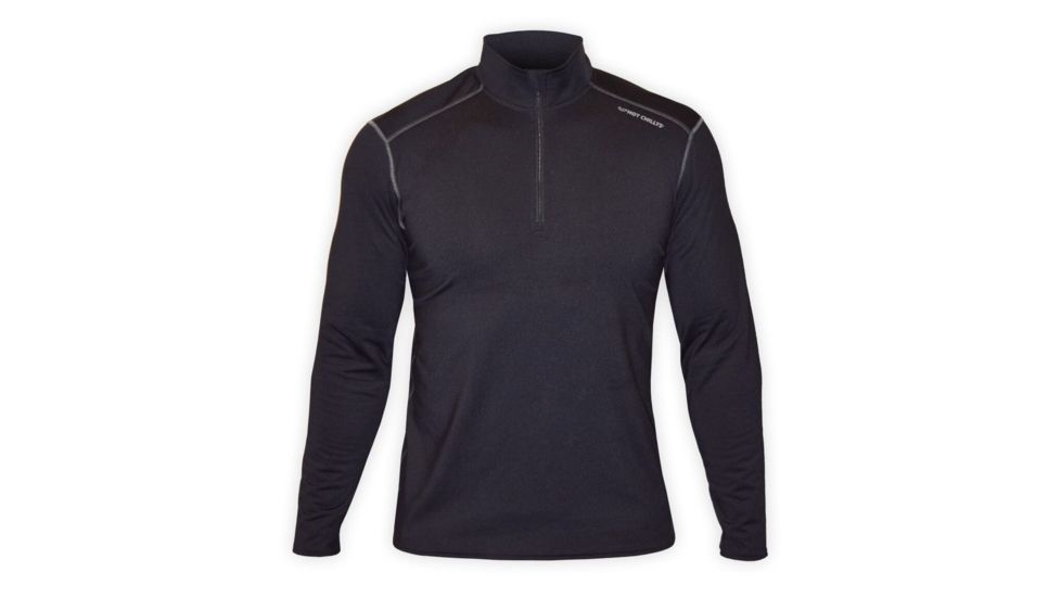 Hot Chillys Mens Micro Elite Chamois SOLID ZIP-T, Black, S HC9912-Black-S