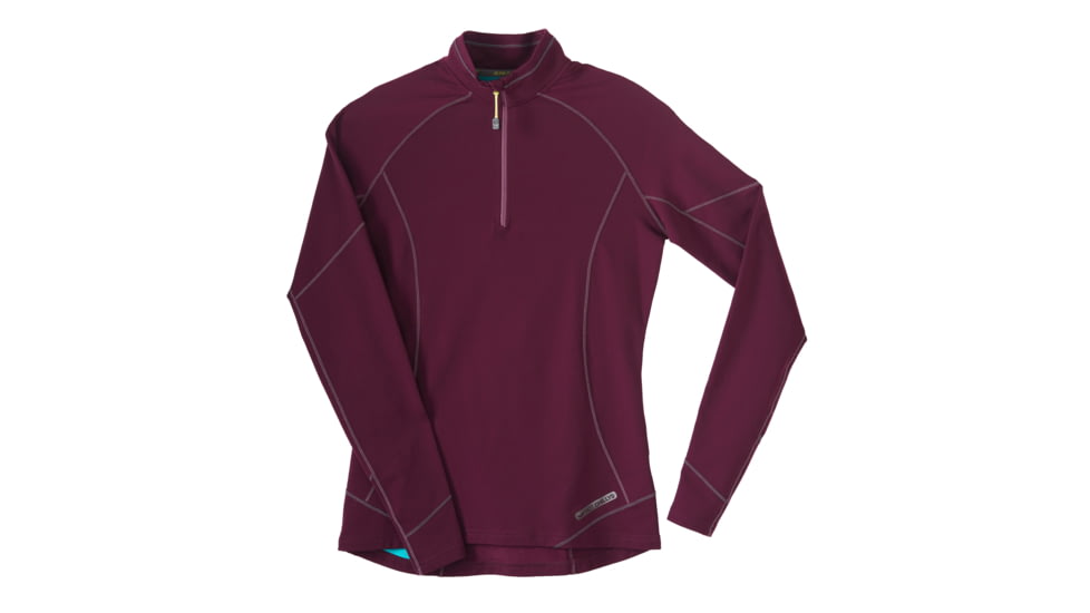 Hot Chillys MEXT Pocket Zip-T - Womens, Rich Grape/Mint, Large, HC9836-RICH GRAPE/MINT-L
