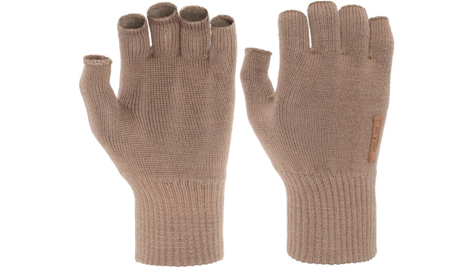Hot Shot Merino Wool Fingerless Gloves, Brown, One Size, 00-160C