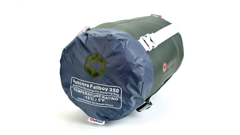 Hotcore Fatboy 250 Rectangular Sleeping Bag, Forest Green, 93in x 42in, Fatboy 250