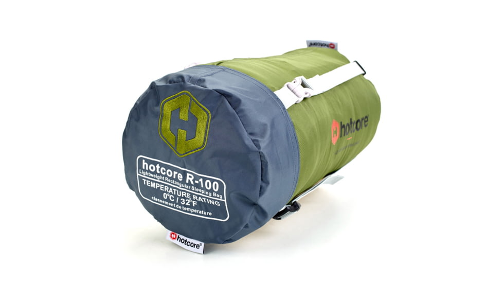 Hotcore R-100 Sleeping Bag, Green, 90in x 34in, R-100