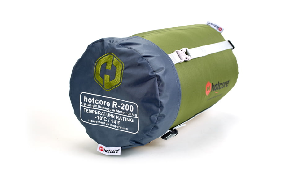 Hotcore R-200 Sleeping Bag, Green, 90in x 34in, R-200