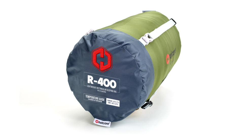 Hotcore R-400 Sleeping Bag, Green, 90in x 34in, R-400