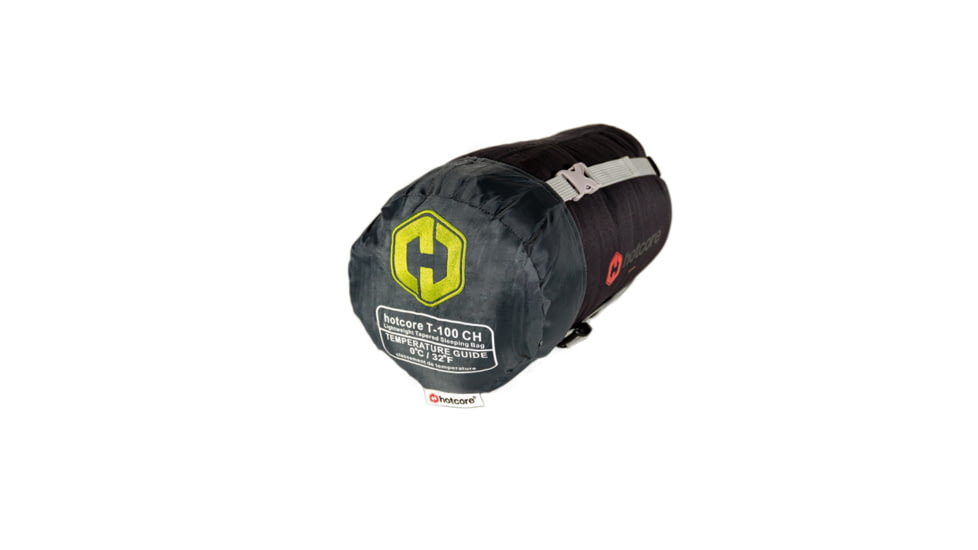 Hotcore T-100 Tapered Sleeping Bag, Charcoal, 90in x 32in x 22in, T-100 CH