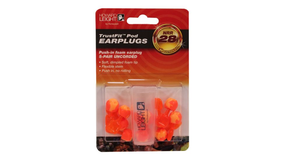 Howard Leight TrustFit Pod Uncorded Earplugs, Orange, One size fits most, R-02236