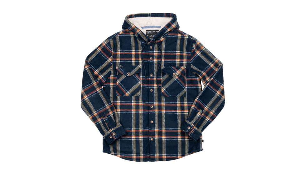 HOWITZER Allegiance Hooded Flannel - Mens, Navy, Small, 371WV100-NV-S