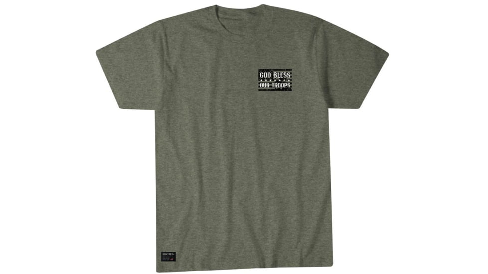HOWITZER God Bless Our Troops S/S Tee - Mens, Olive Heather, Extra Large, CV7126-OVHE-XL