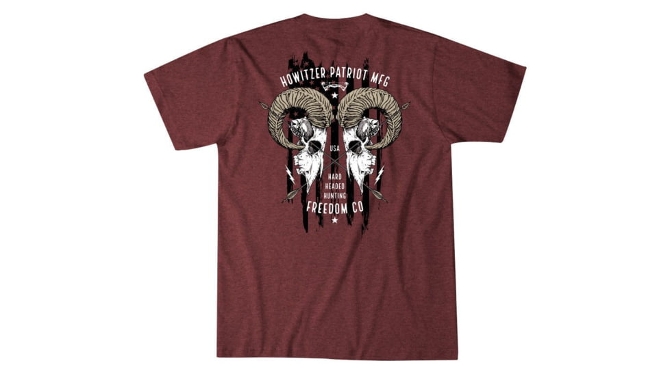 HOWITZER Lethal S/S Tee - Mens, Burgundy Heather, 2XL, CV6028-BUHE-2X