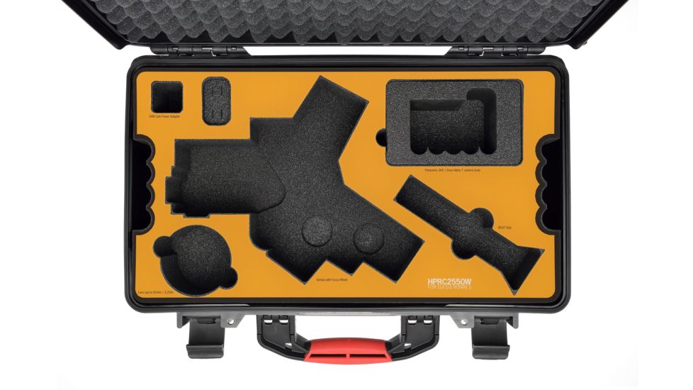 HPRC Wheeled Hard Case w/ Custom Foam for DJI Ronin S, Black, 21.61 x 13.62 x 9.29 in ROS2550W-01
