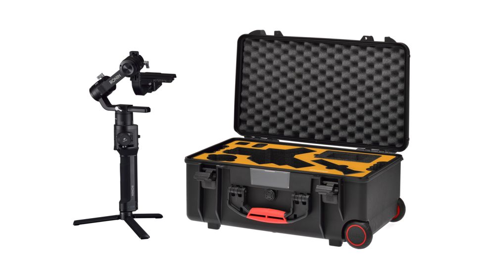 HPRC Wheeled Hard Case w/ Custom Foam for DJI Ronin S, Black, 21.61 x 13.62 x 9.29 in ROS2550W-01