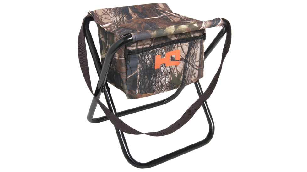 HQ Outfitters Folding Camo Stool with Storage Pocket 19mm Frame, DS-1006