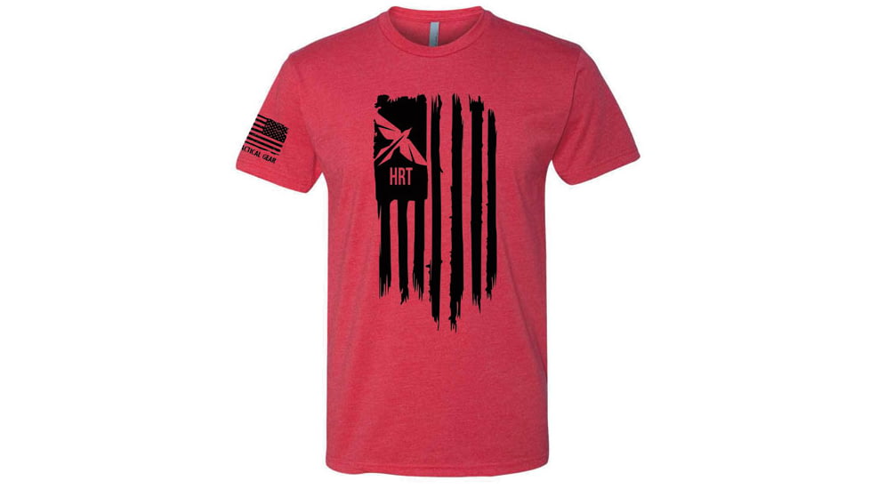 HRT Tactical Gear Flag T-Shirt - Men's, Red, Extra Large, HRT-SHIRT3-XL-RD