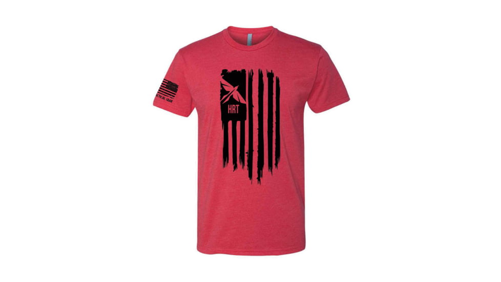 HRT Tactical Gear Flag T-Shirt - Mens, Red, Small, HRT-SHIRT3-SM-RD