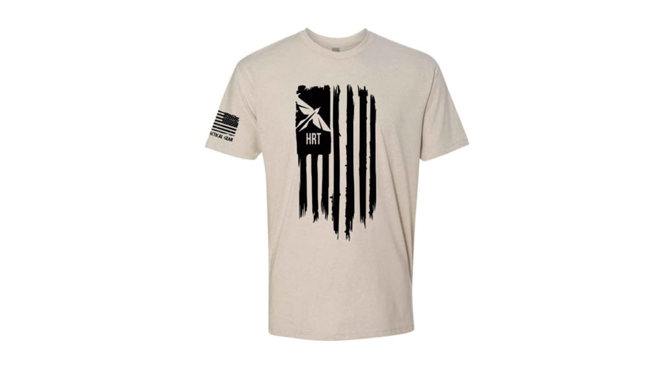 HRT Tactical Gear Flag T-Shirt - Mens, Sand, Small, HRT-SHIRT3-SM-SD