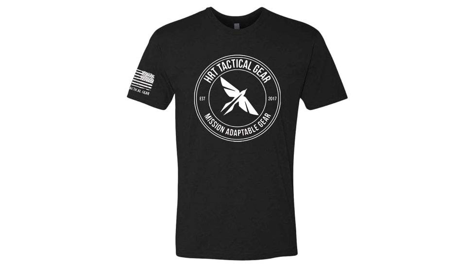HRT Tactical Gear Round Logo T-Shirt - Men's, Black, Extra Large, HRT-SHIRT2-XL-BK