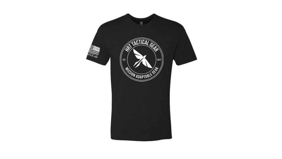 HRT Tactical Gear Round Logo T-Shirt - Mens, Black, Small, HRT-SHIRT2-SM-BK