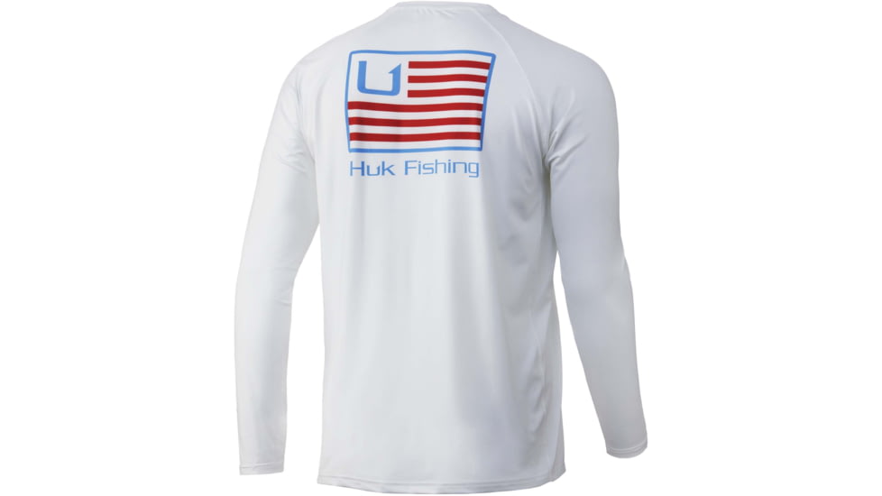 HUK Performance Fishing And Bars Pursuit L/S Shirt - Mens, White, S, H1200426-100-S