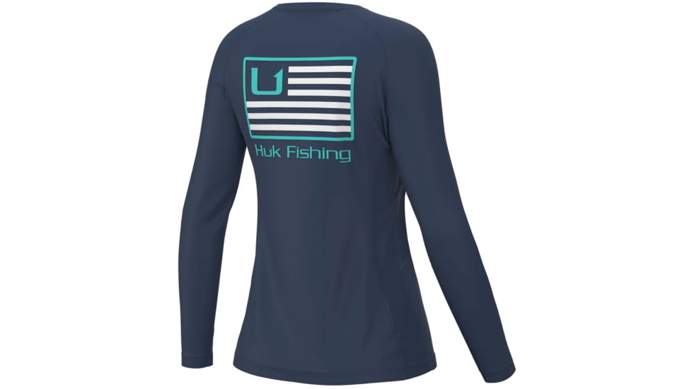 HUK Performance Fishing And Bars Pursuit Long-Sleeve Shirt - Womens, Sargasso Sea, Extra Large, H6120100-409-XL