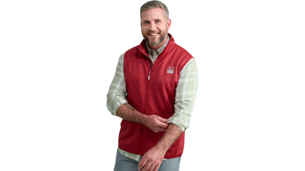 HUK Performance Fishing Cold Front Vest - Mens, Scrlt Blz Hthr, Extra Large, H1300099-622-XL