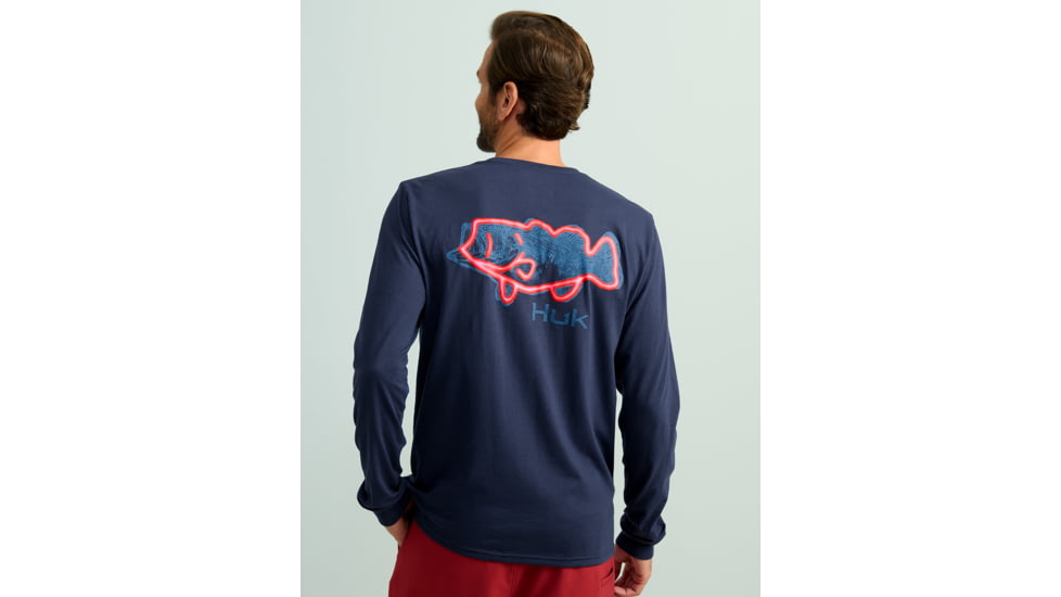 HUK Performance Fishing Graphic Long Sleeve Tee - Mens, Naval Academy, Extra Large, H1000533-413-XL