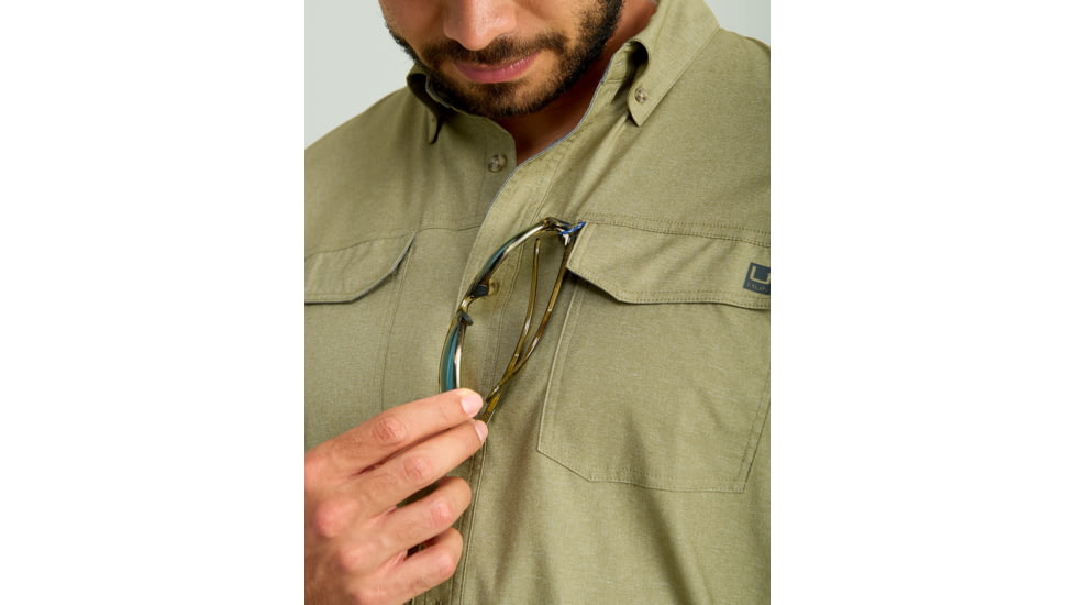 HUK Performance Fishing Hawser Heather Flannel - Mens, Overland Hthr, Extra Large, H1500208-368-XL