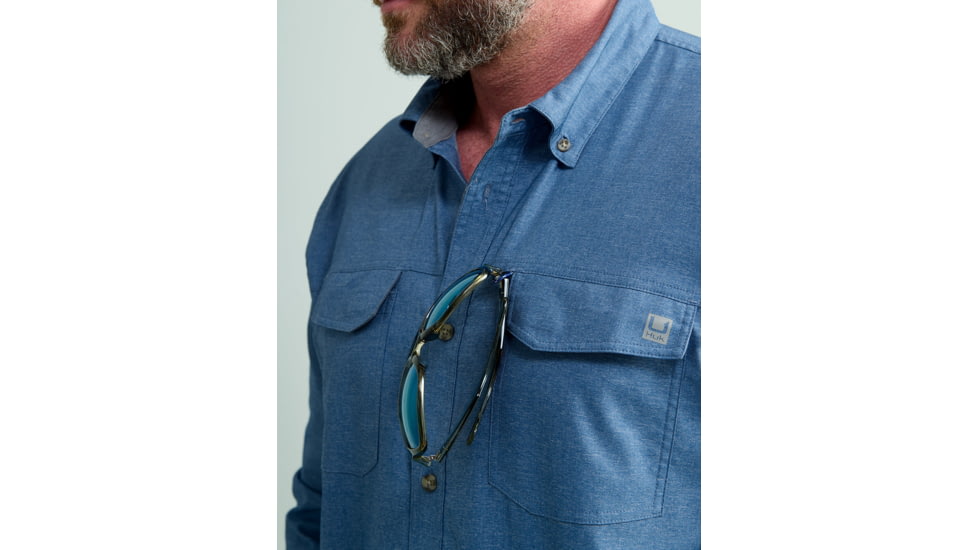 HUK Performance Fishing Hawser Heather Flannel - Mens, Quiet Hrbr Hthr, Extra Large, H1500208-509-XL