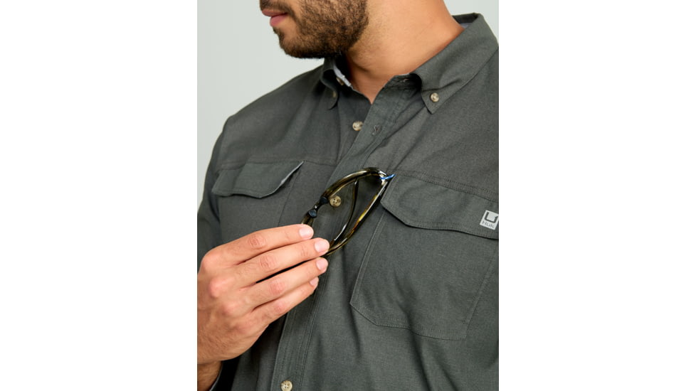 HUK Performance Fishing Hawser Heather Flannel - Mens, Volc Ash Hthr, Large, H1500208-015-L