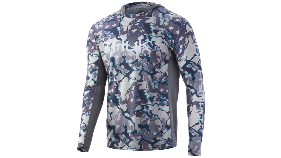 HUK Performance Fishing HUK Icon X Camo Hoodie - Men's, Ocean Tally Cam, Small, H1200153-975-S
