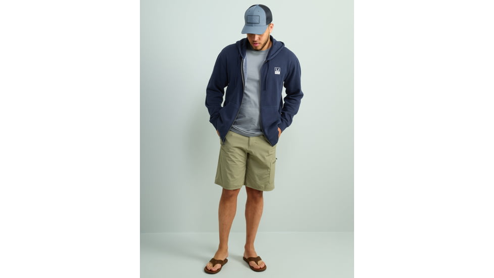 HUK Performance Fishing HukD Up Logo Full Zip Hoodie - Mens, Naval Academy, Large, H1300089-413-L