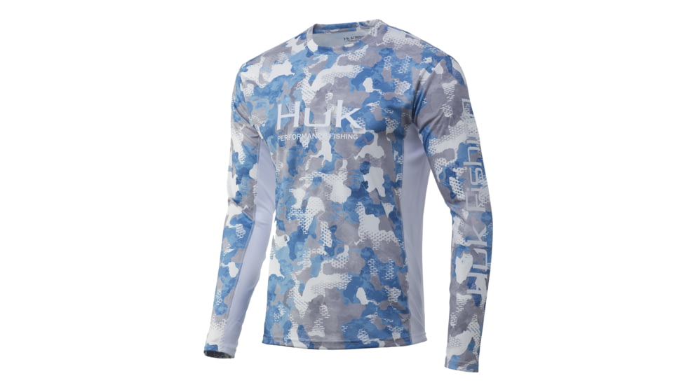 HUK Performance Fishing Icon X KC Refraction Camo Long Sleeve Shirt - Men's, Ice Boat, 2XL, H1200285-459-XXL