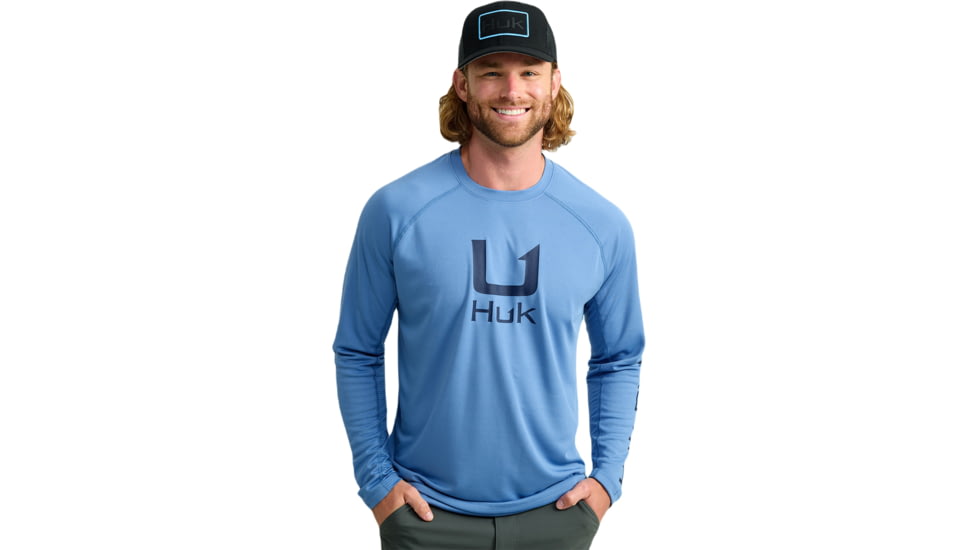 HUK Performance Fishing KC Icon Graphic Long Shirt - Mens, Quiet Harbor, Large, H1200629-445-L